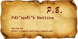 Püspök Bettina névjegykártya
