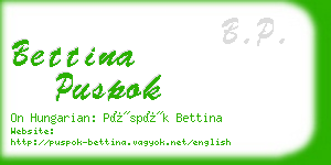 bettina puspok business card